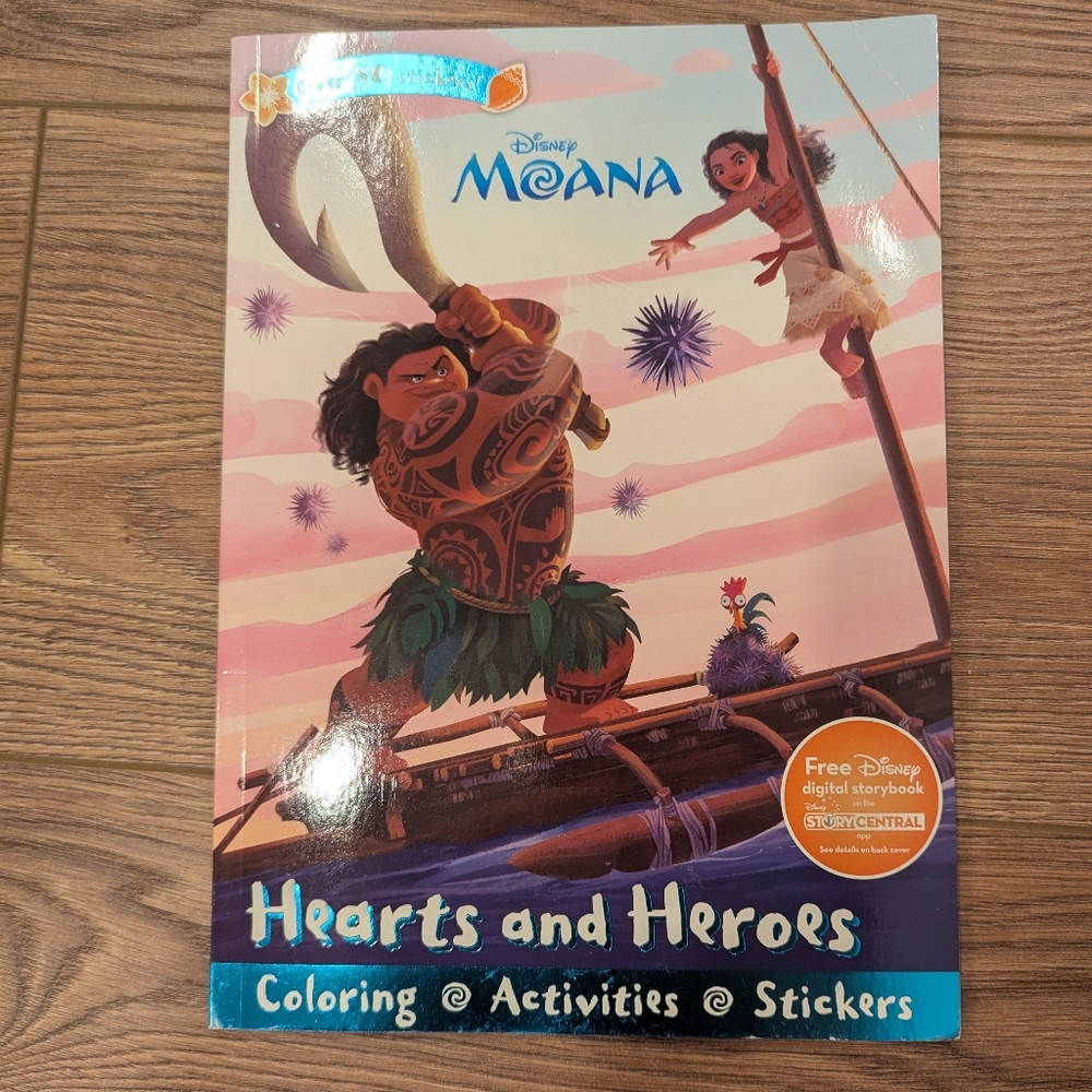 Disney Moana Activity Book Coloring Stickers Kids Workbook New